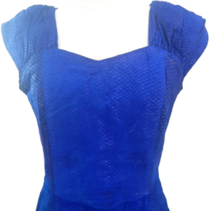 1980s Vintage Cobalt Blue Suede Massimo Dress
